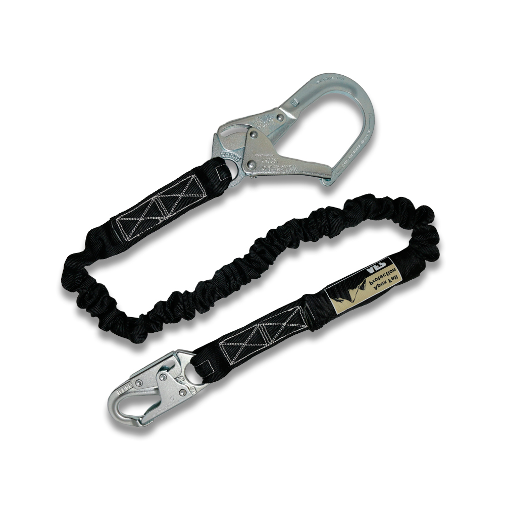 Malta Dynamics 6' Single Leg Shock Absorbing Lanyard – Steel Snap Hooks, USA Made