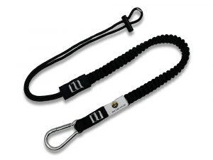 Tool Lanyard, Shock Absorbing Lanyard with Aluminum Self-Locking Carabiner and Adjustable Loop, 15lb Weight Capacity Quick One Safety