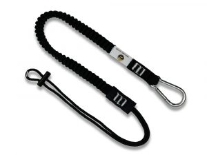 Tool Lanyard, Shock Absorbing Lanyard with Aluminum Self-Locking Carabiner and Adjustable Loop, 15lb Weight Capacity Quick One Safety
