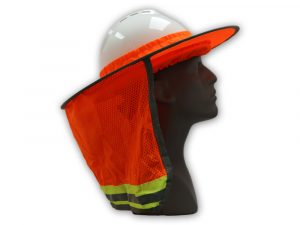 WOLF High-Visibility Orange Reflective Full-Brim Hard Hat Mesh Sun Visor Neck Shade Quick One Safety