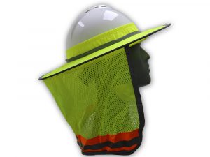 WOLF High-Visibility Lime Reflective Full-Brim Hard Hat Mesh Sun Visor Neck Shade Quick One Safety