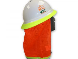 WOLF High-Visibility Orange Reflective Stripe Hard Hat Mesh Stretch Band Neck Sunshade