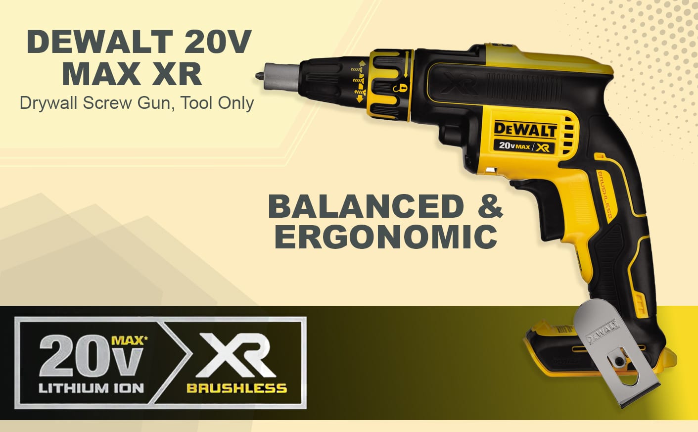 DEWALT 20V MAX XR Pistola de tornillos para paneles de yeso, solo herramienta (DCF620B)